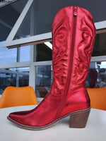 BOTA NAIARA MODELO TEXANA WESTERN METALIZADA CANO ALTO
