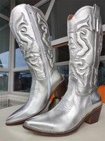 BOTA NAIARA MODELO TEXANA WESTERN METALIZADA CANO ALTO