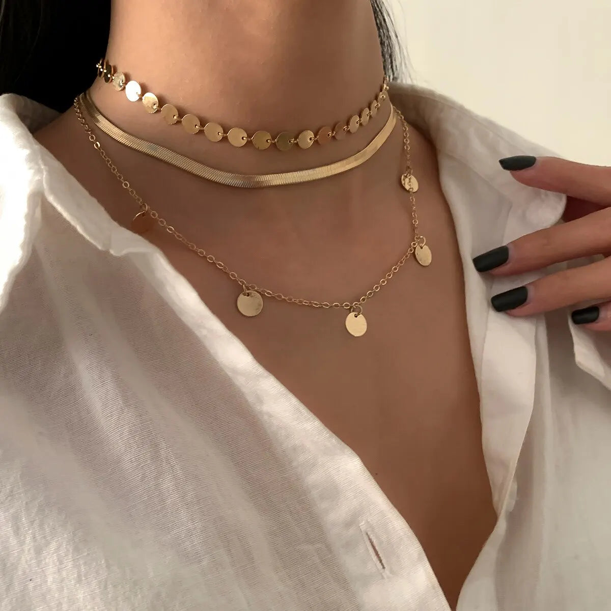 CONJUNTO COLAR E GARGANTILHA GABRIELA DOURADO