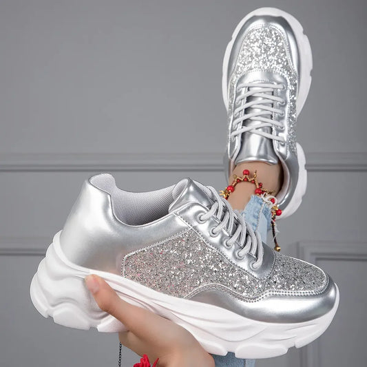 TÊNIS FEMININO LAURA SNEAKER COM BRILHO