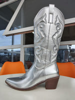 BOTA NAIARA MODELO TEXANA WESTERN METALIZADA CANO ALTO