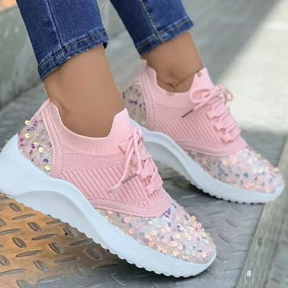 TÊNIS FEMININO PALOMA SLIP-ON MEIA COM PAETÊ