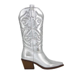 BOTA NAIARA MODELO TEXANA WESTERN METALIZADA CANO ALTO