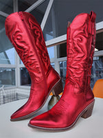 BOTA NAIARA MODELO TEXANA WESTERN METALIZADA CANO ALTO
