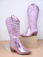 BOTA NAIARA MODELO TEXANA WESTERN METALIZADA CANO ALTO