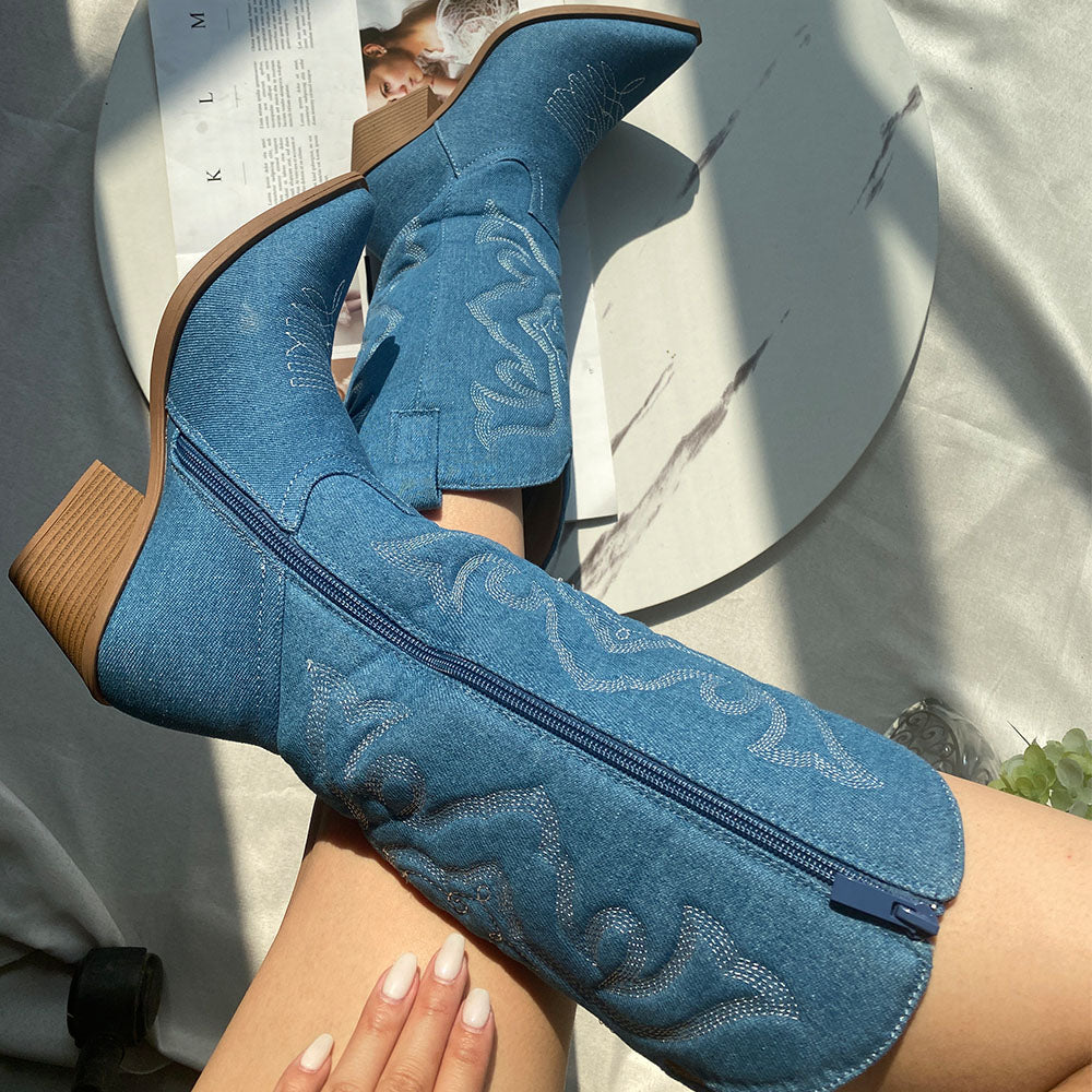 BOTA NAIARA MODELO TEXANA WESTERN METALIZADA CANO ALTO