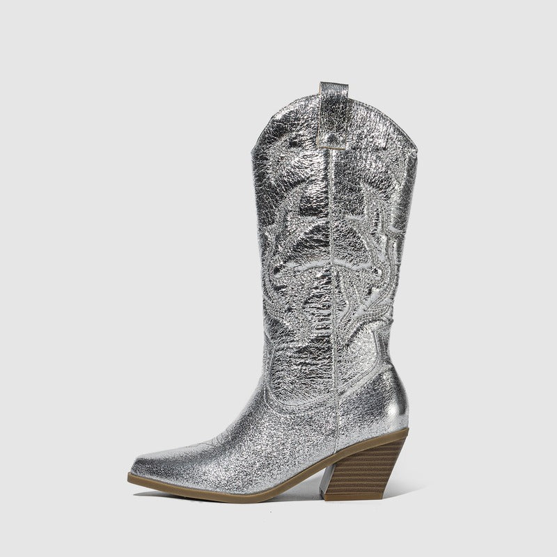 BOTA GABI MODELO TEXANA WESTERN METALIZADA