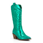 BOTA NAIARA MODELO TEXANA WESTERN METALIZADA CANO ALTO