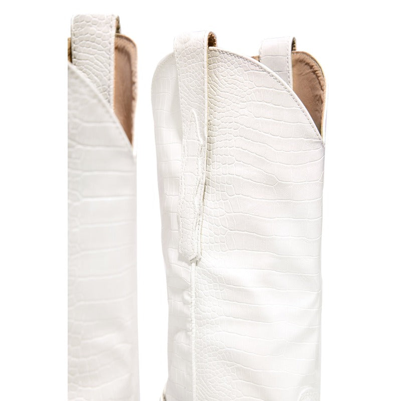 BOTA MARIA MODELO TEXANA WESTERN COWGIRL OFF WHITE