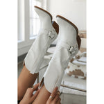 BOTA MARIA MODELO TEXANA WESTERN COWGIRL OFF WHITE