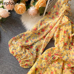 VESTIDO ANA AMARELO FLORAL PRIMAVERA VERÃO RETRO - Dona Miss