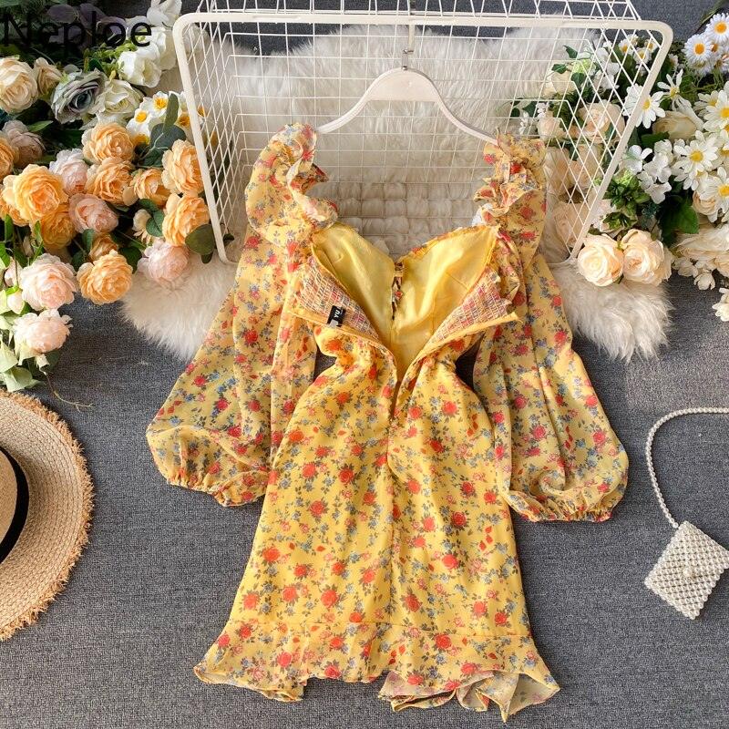 VESTIDO ANA AMARELO FLORAL PRIMAVERA VERÃO RETRO - Dona Miss