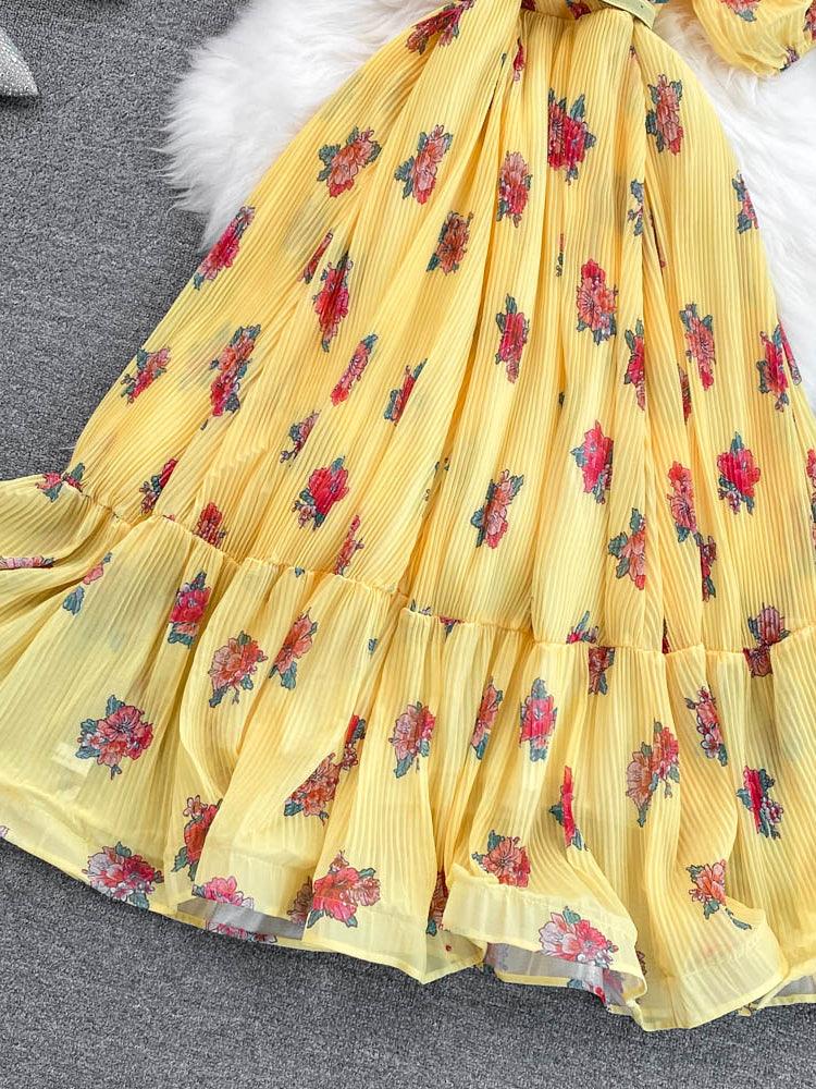 VESTIDO TAYLOR AMARELO MID PRIMAVERA VERÃO 2023 - Dona Miss