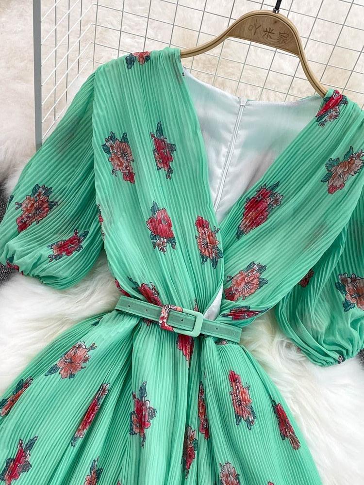 VESTIDO TAYLOR VERDE MID PRIMAVERA VERÃO 2023 - Dona Miss