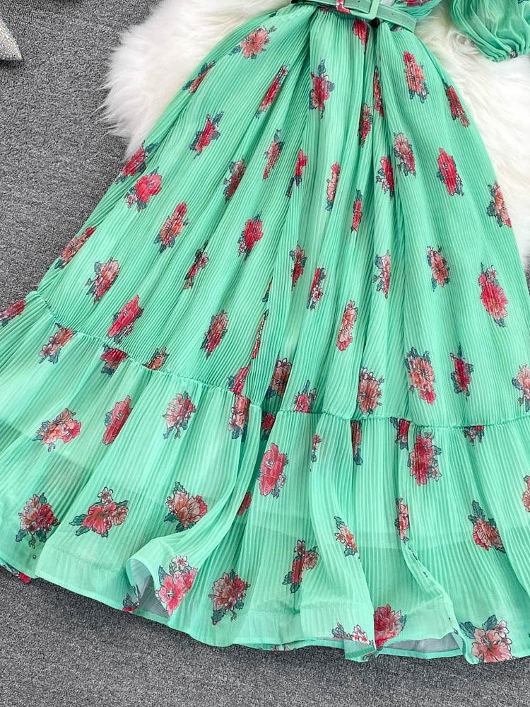 VESTIDO TAYLOR VERDE MID PRIMAVERA VERÃO 2023 - Dona Miss
