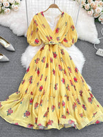 VESTIDO TAYLOR AMARELO MID PRIMAVERA VERÃO 2023 - Dona Miss