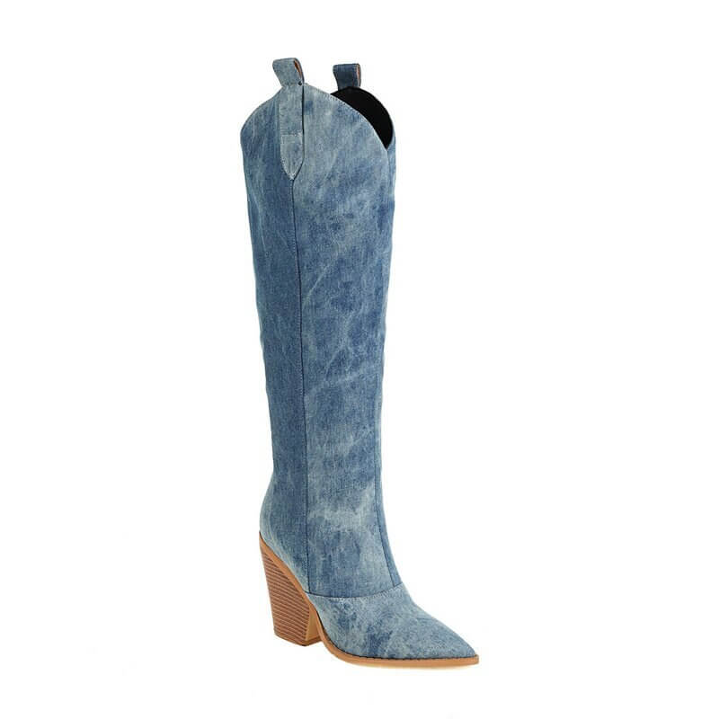 BOTA TEXANA NATÁLIA JEANS CANO LONGO