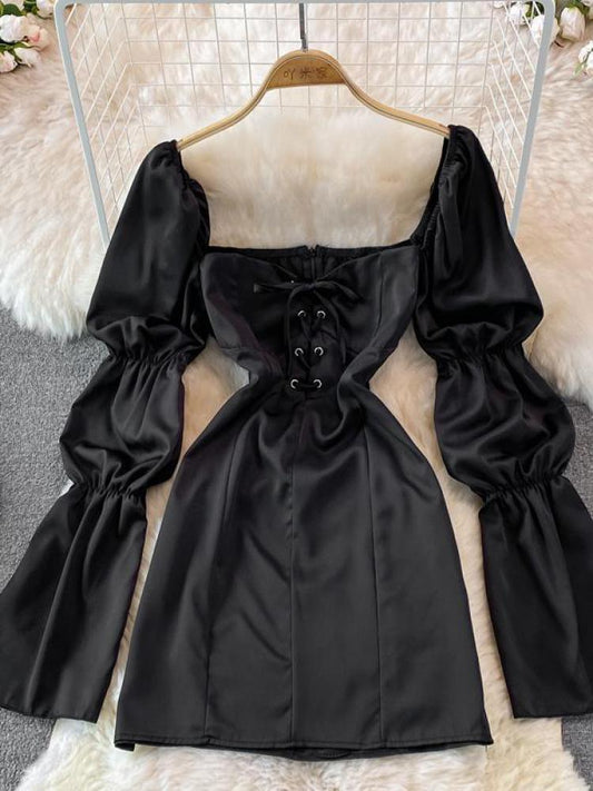 VESTIDO BIANCA PRETO MANGA LONGA COLEÇÃO 2023 - Dona Miss