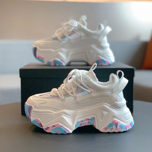 TENIS LOANA FEMININO CHUNKY PLATAFORMA RECORTES BRANCO
