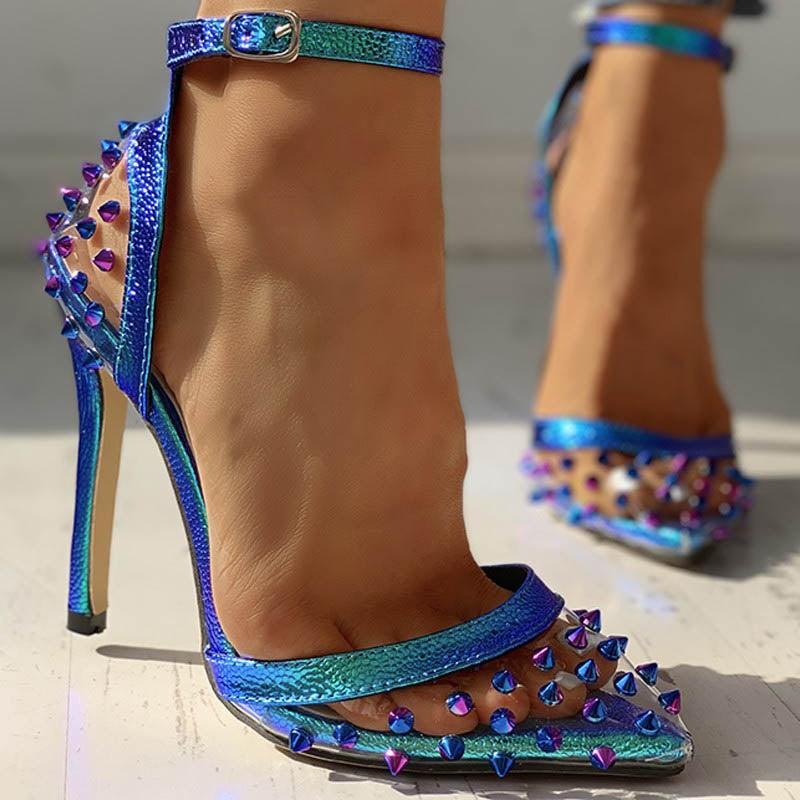 SANDÁLIA SCARPIN MERMAID AZUL FEMININA SPIKES