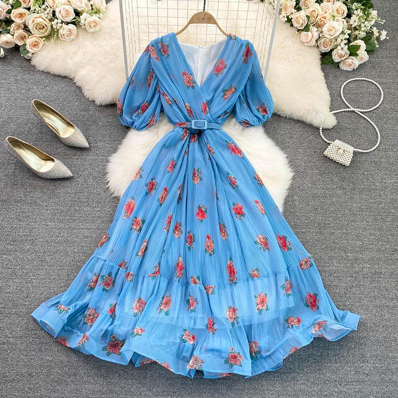 VESTIDO TAYLOR AZUL MID PRIMAVERA VERÃO 2023 - Dona Miss