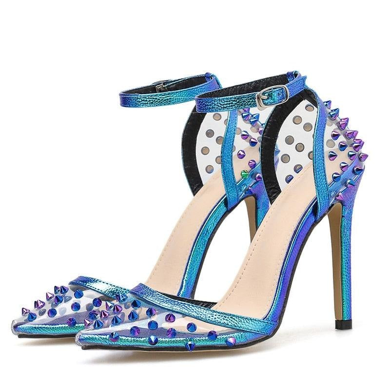 SANDÁLIA SCARPIN MERMAID AZUL FEMININA SPIKES