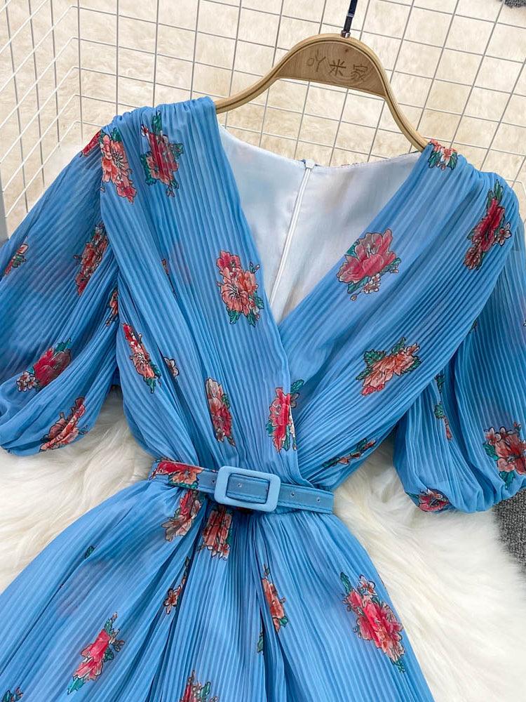 VESTIDO TAYLOR AZUL MID PRIMAVERA VERÃO 2023 - Dona Miss