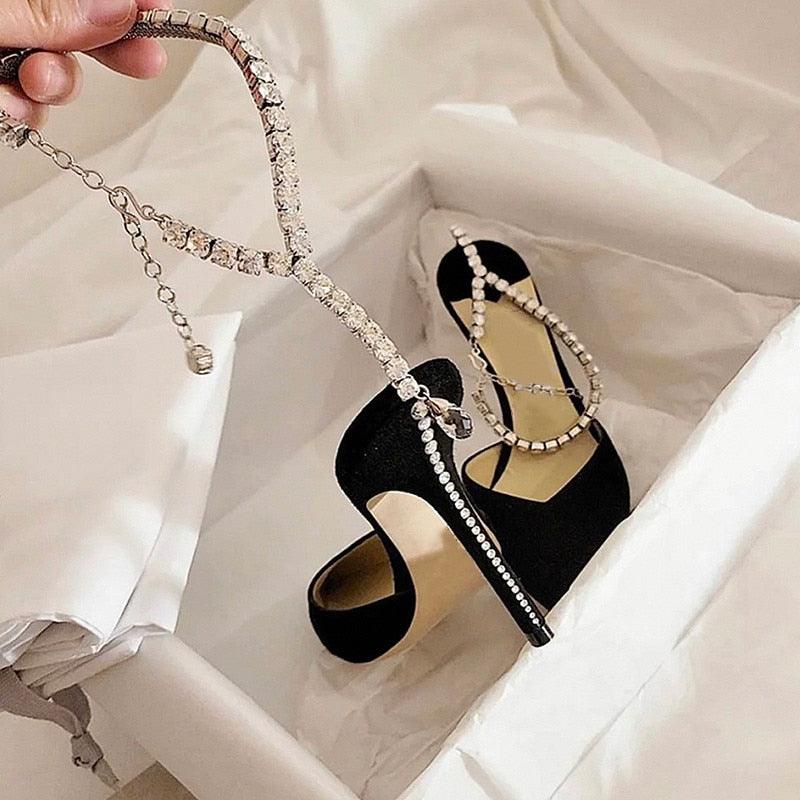 SANDÁLIA LUXURY STRASS CHAINS - Dona Miss