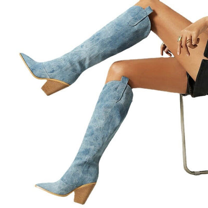BOTA TEXANA NATÁLIA JEANS CANO LONGO
