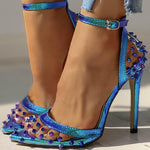 SANDÁLIA SCARPIN MERMAID AZUL FEMININA SPIKES