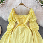 VESTIDO BIANCA AMARELO MANGA LONGA COLEÇÃO 2023 - Dona Miss