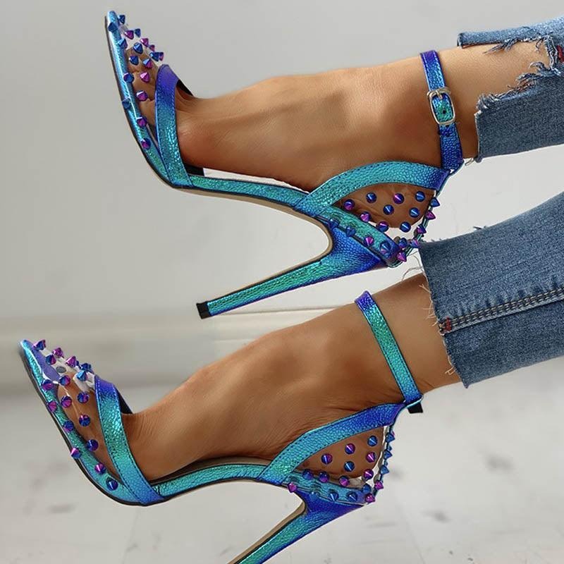 SANDÁLIA SCARPIN MERMAID AZUL FEMININA SPIKES