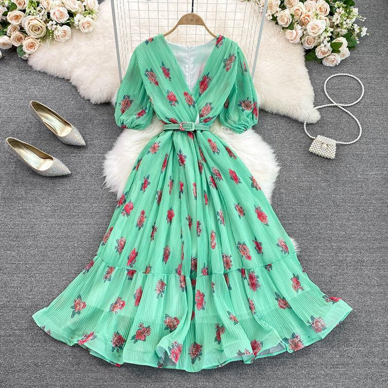 VESTIDO TAYLOR VERDE MID PRIMAVERA VERÃO 2023 - Dona Miss