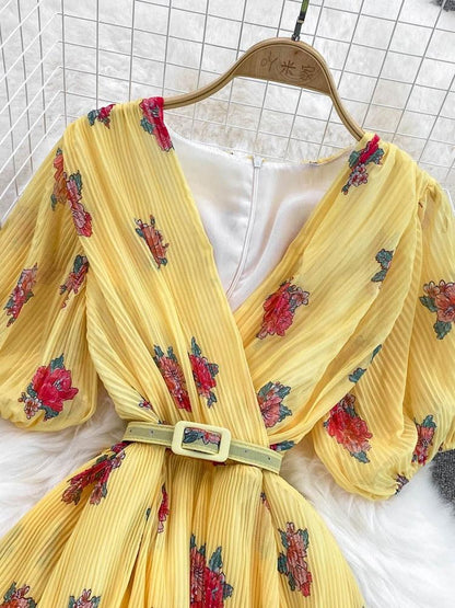 VESTIDO TAYLOR AMARELO MID PRIMAVERA VERÃO 2023 - Dona Miss