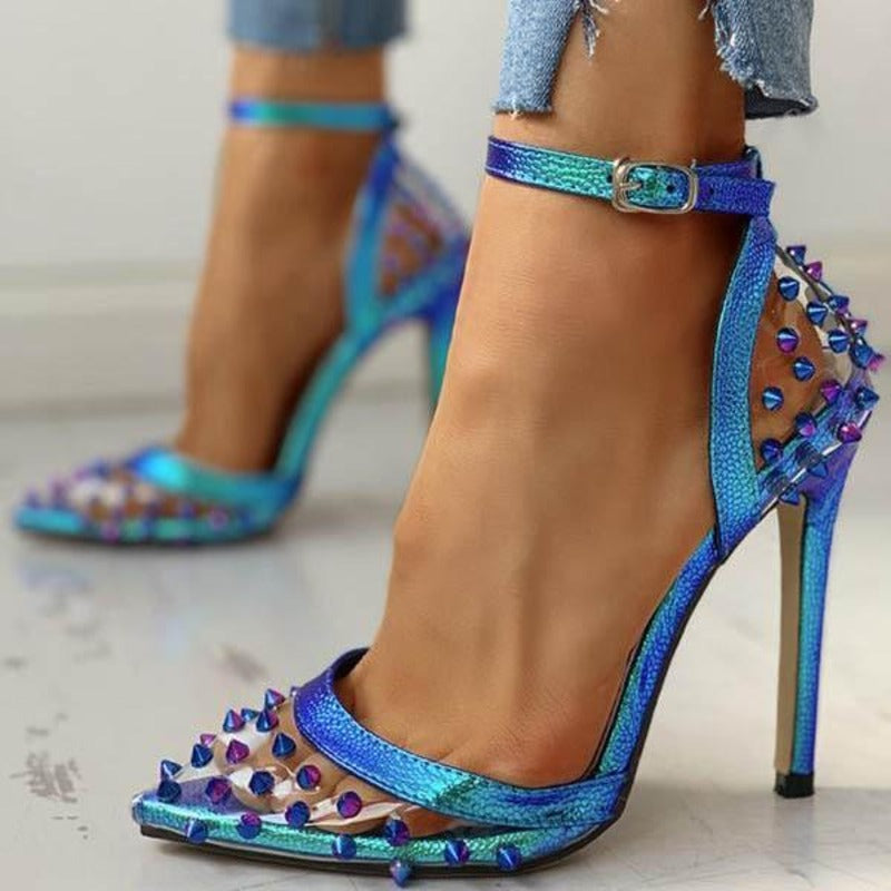 SANDÁLIA SCARPIN MERMAID AZUL FEMININA SPIKES